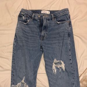 A&F Ripped High Rise Mom Jeans